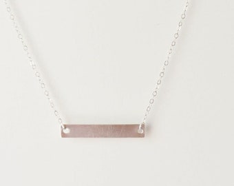 925 Sterling Silver Personalized Silver Bar Necklace