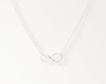 Sterling Silver Infinity Necklace / silver necklace / gift for best friends, girlfriend