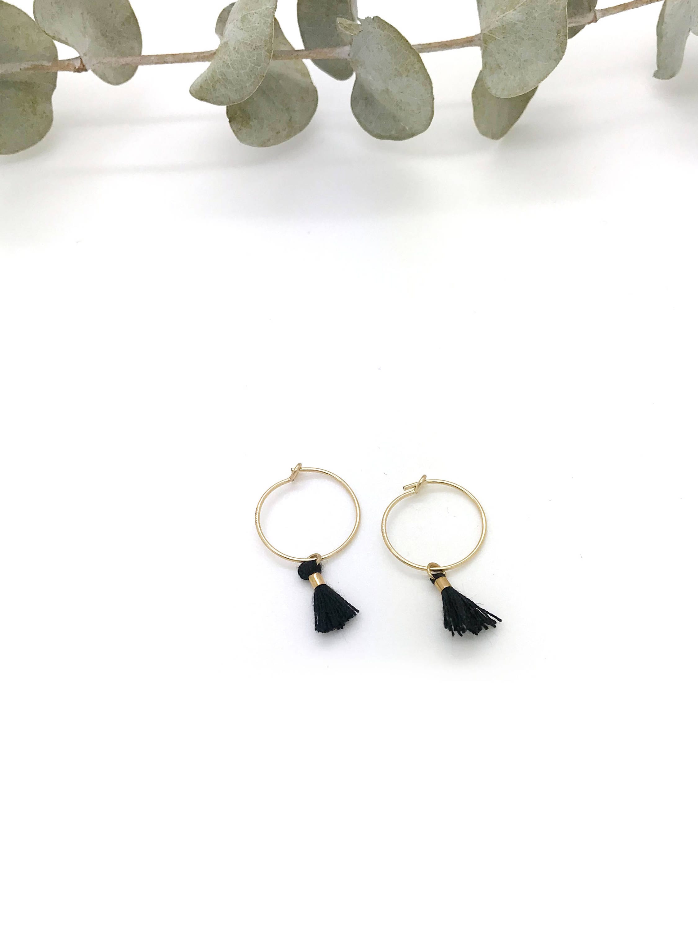 Tassel Hoop Earrings / 14k Gold Filled Boho Earrings | Etsy