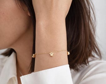 Micky Maus Armband: 14k Gold Filled, Sterling Silber Kette