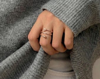 Rose Gold Micky Maus Ring: Sterling Silber Offenes Band