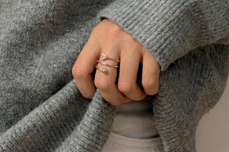 Rose Gold Micky Maus Ring: Sterling Silber Offenes Band Bild 1