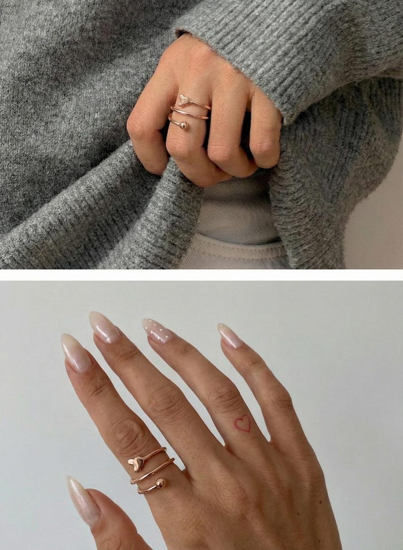 Rose Gold Micky Maus Ring: Sterling Silber Offenes Band Bild 7