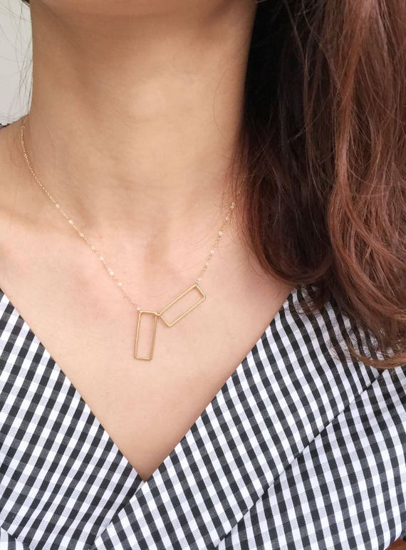 Two Open Rectangles Necklace