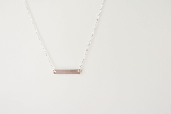 Sterling Silver Personalized Silver Bar Necklace