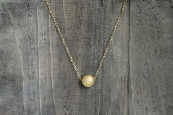 Sandblasted Gold Ball Pendant