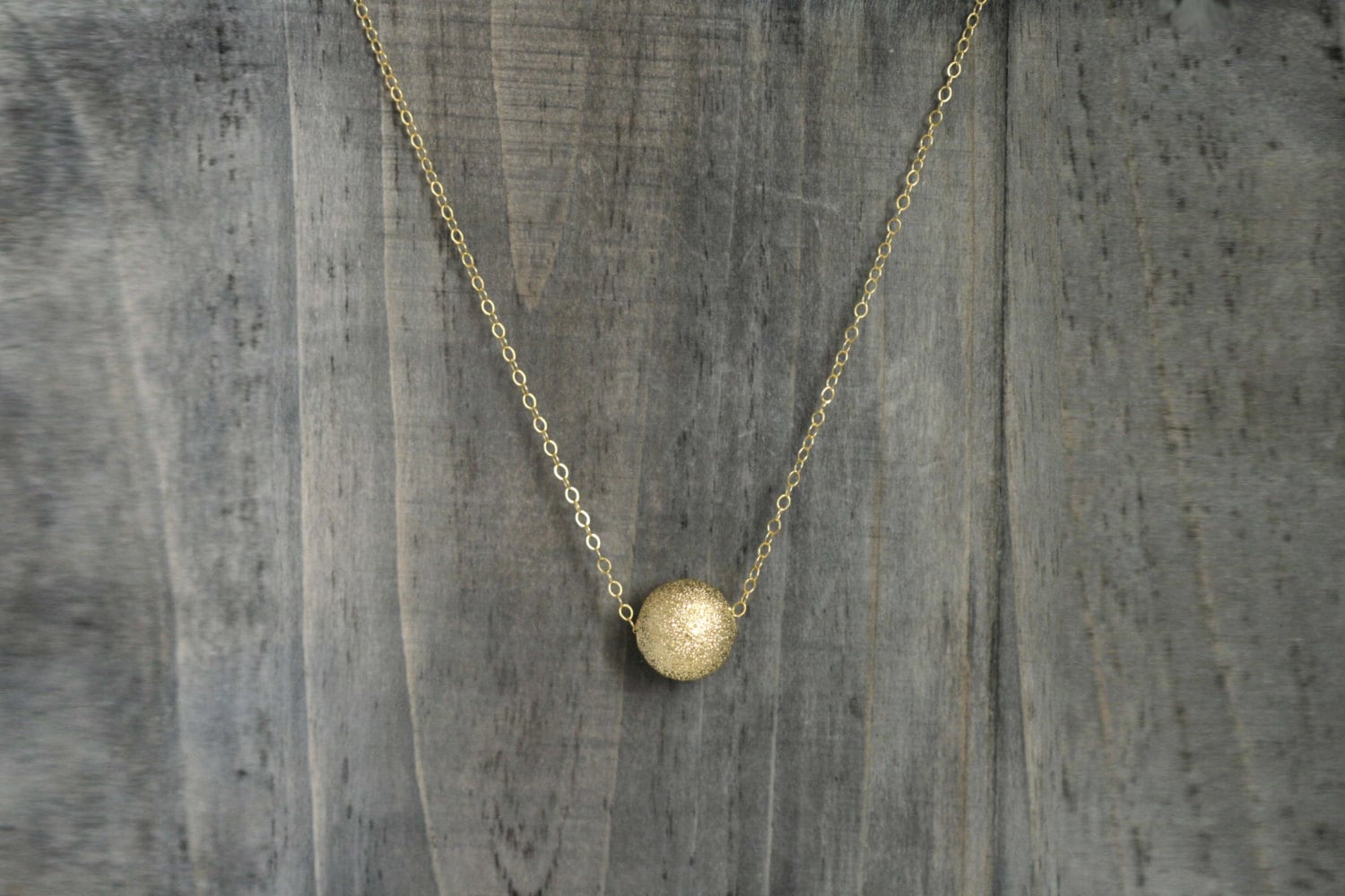 Sandblasted Gold Ball Pendant /round 