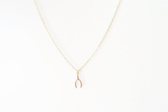 Gold Wishbone Necklace