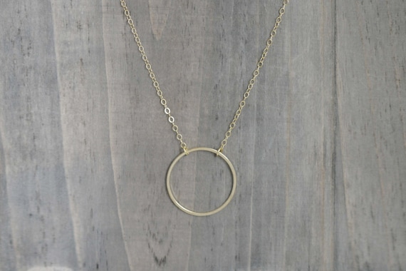 Gold Circle Ring Necklace in 14K Gold Filled  / Sweet and Simple Dainty Jewelry