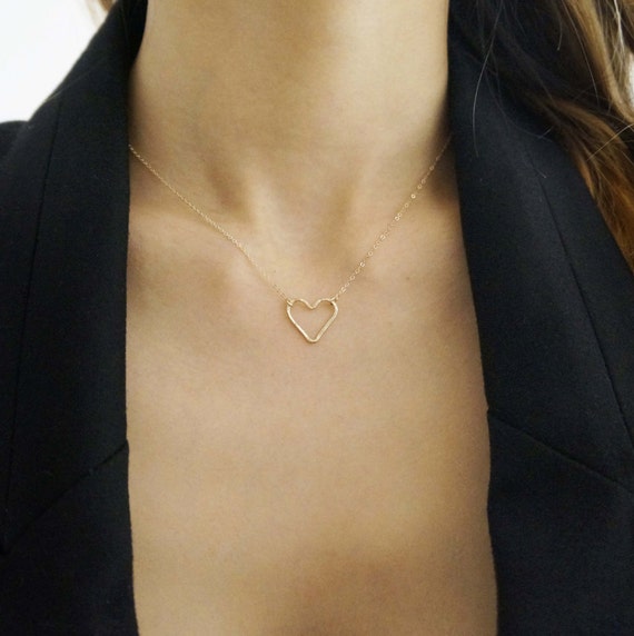 Hammered Small Heart Necklace