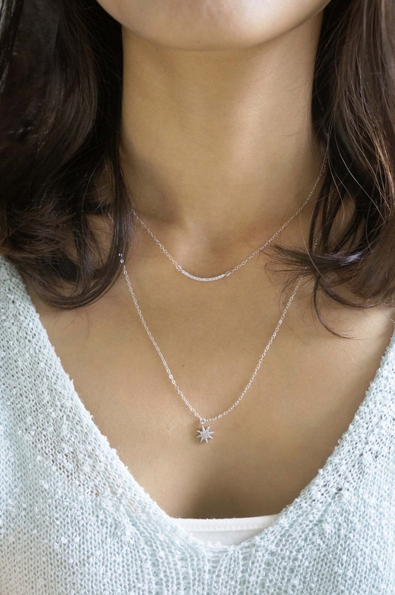 Silver Layering Necklace Set