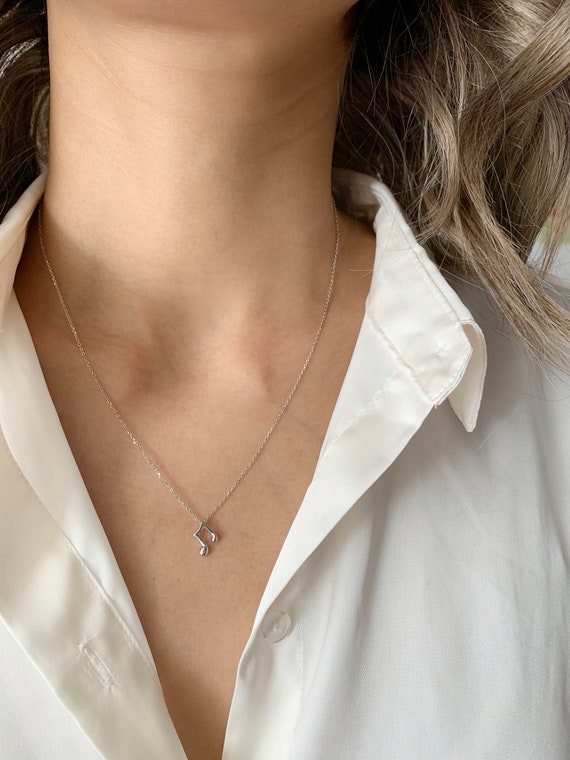 Music note charm necklace clearance