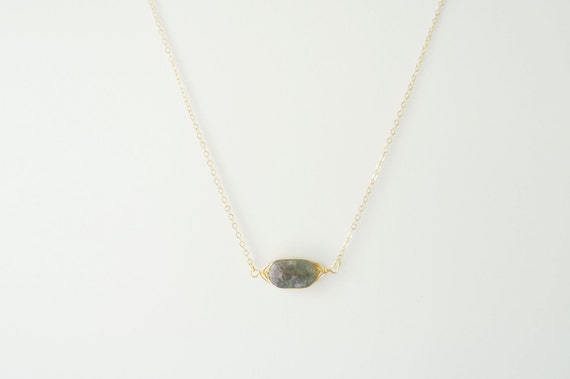 India Agate Gemstone Necklace on 14K Gold Filled