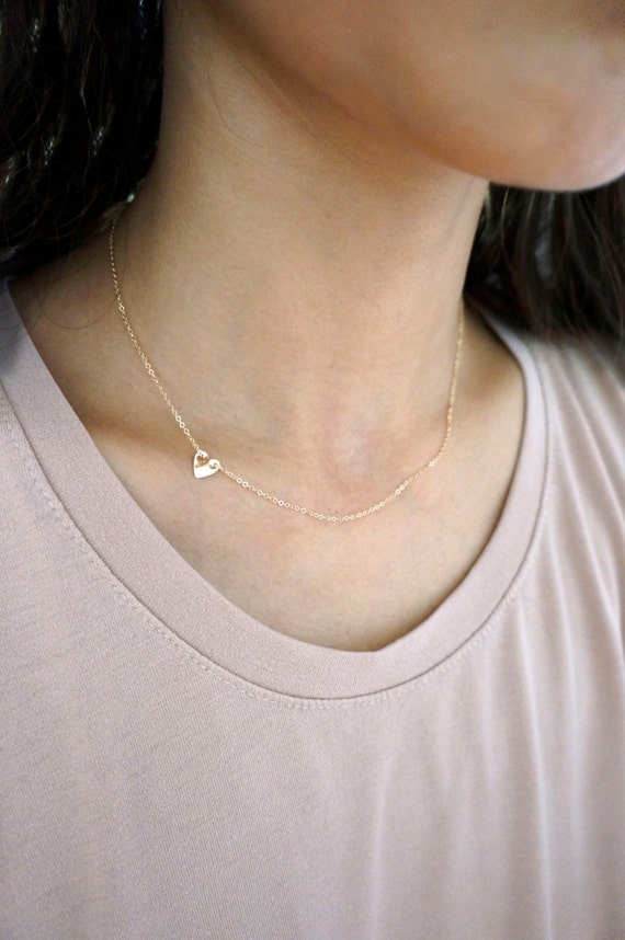 Sideways Small Heart Necklace