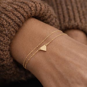 14K Gold Filled Triangle Double Bracelet