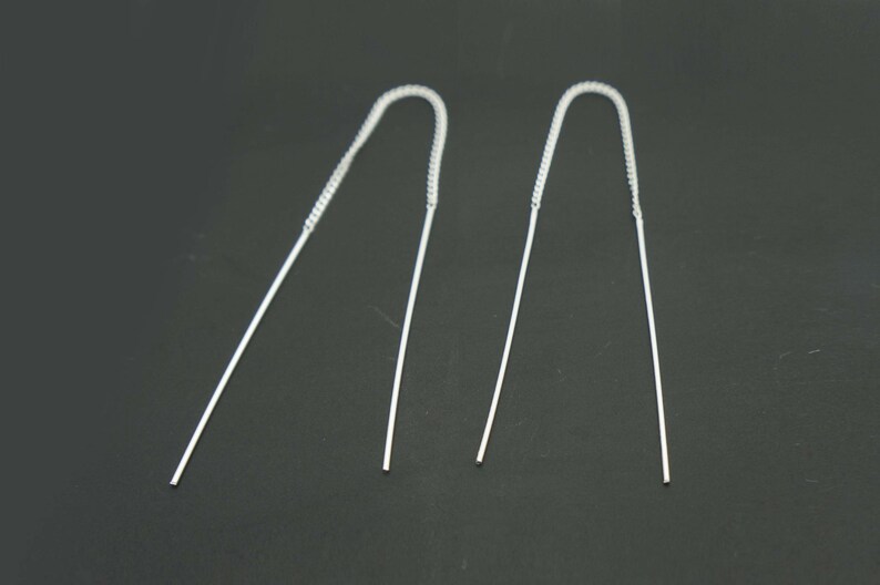 Three Style Simple Line Threader Earrings 925 Sterling Silver