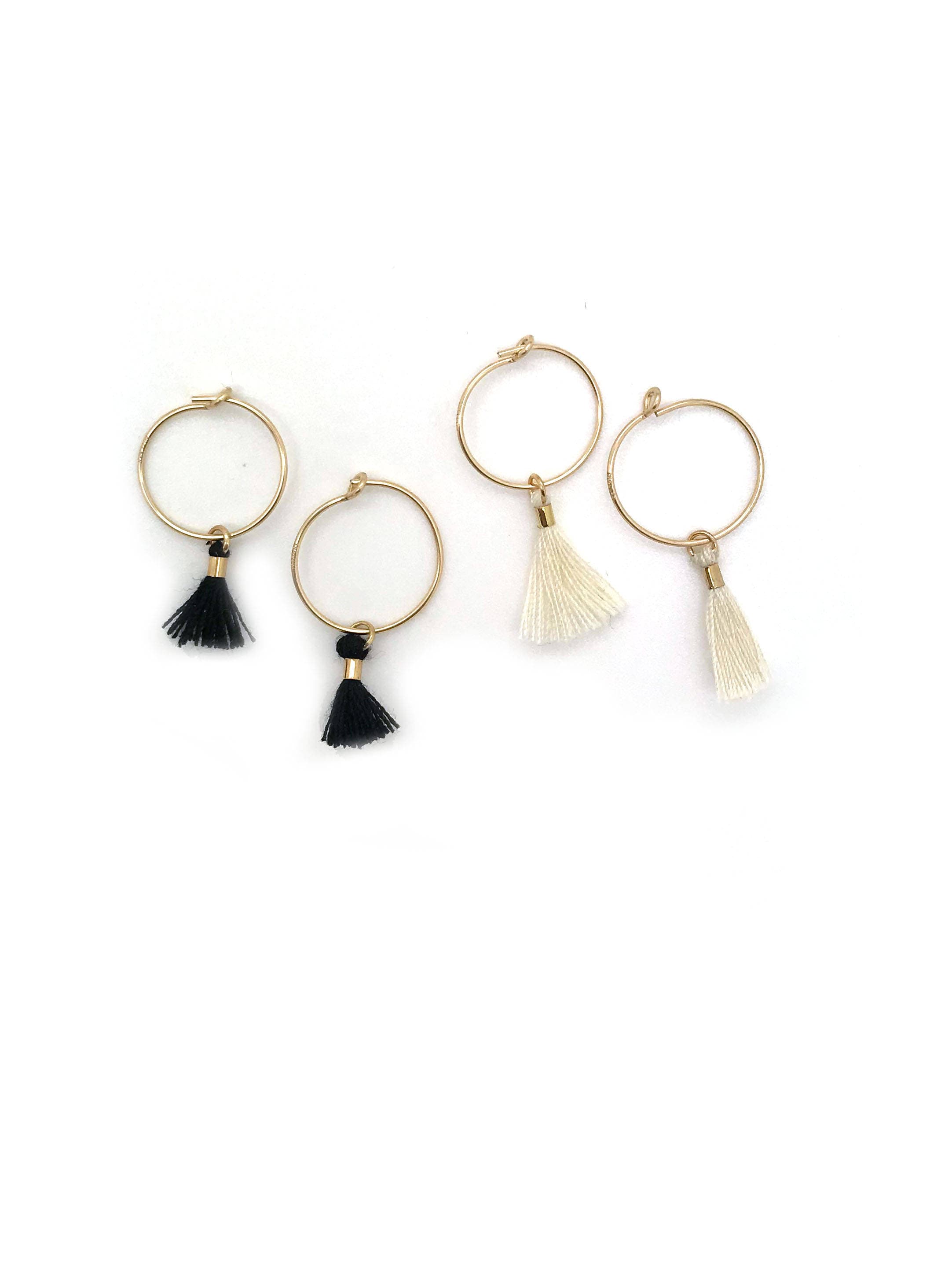 Tassel Hoop Earrings / 14k Gold Filled Boho Earrings | Etsy