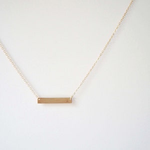 14K Gold Filled Personalized Gold Bar Necklace / initial necklace image 3