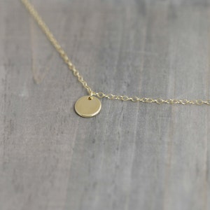 Gold Filled Tiny Dot Necklace / Tiny disc necklace image 4