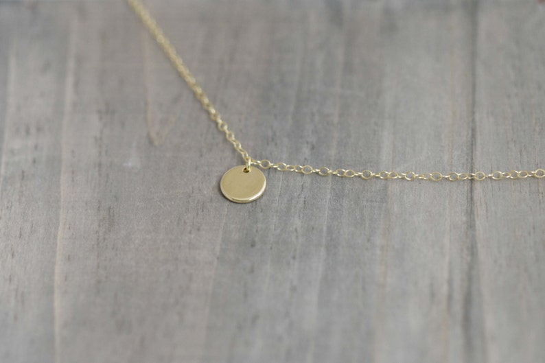 Gold Filled Tiny Dot Necklace / Tiny disc necklace image 4