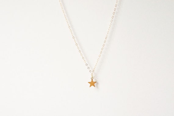 Tiny Gold Star Necklace