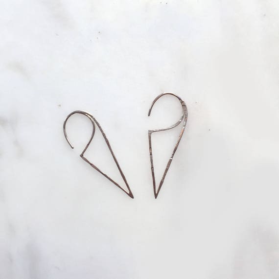 Triangle Wire Silver Earrings / 925 Sterling Silver Earrings