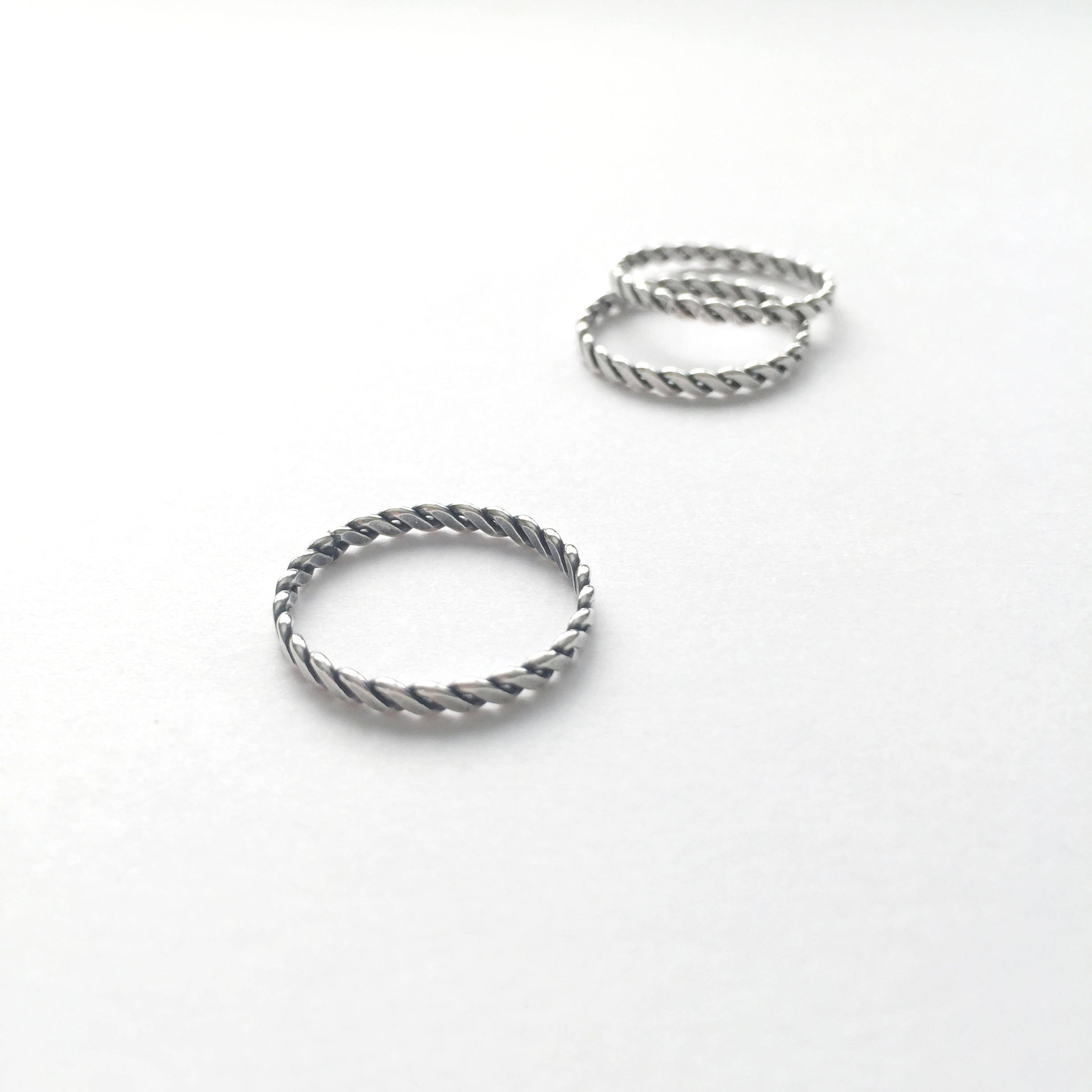 Sterling Silver Twisted Rope Ring - Etsy
