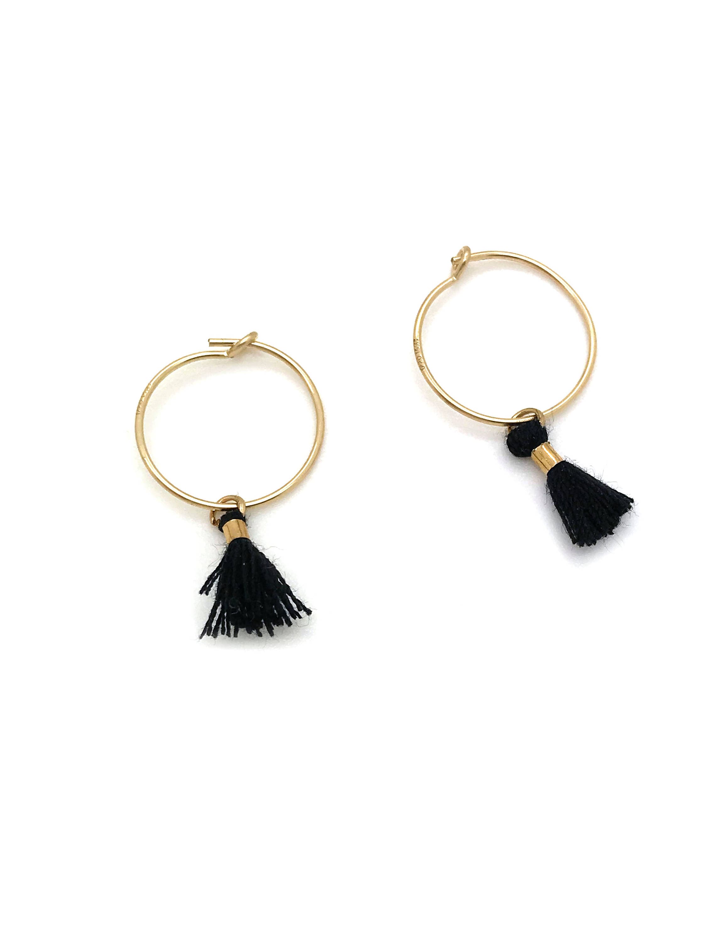 Tassel Hoop Earrings / 14k Gold Filled Boho Earrings | Etsy