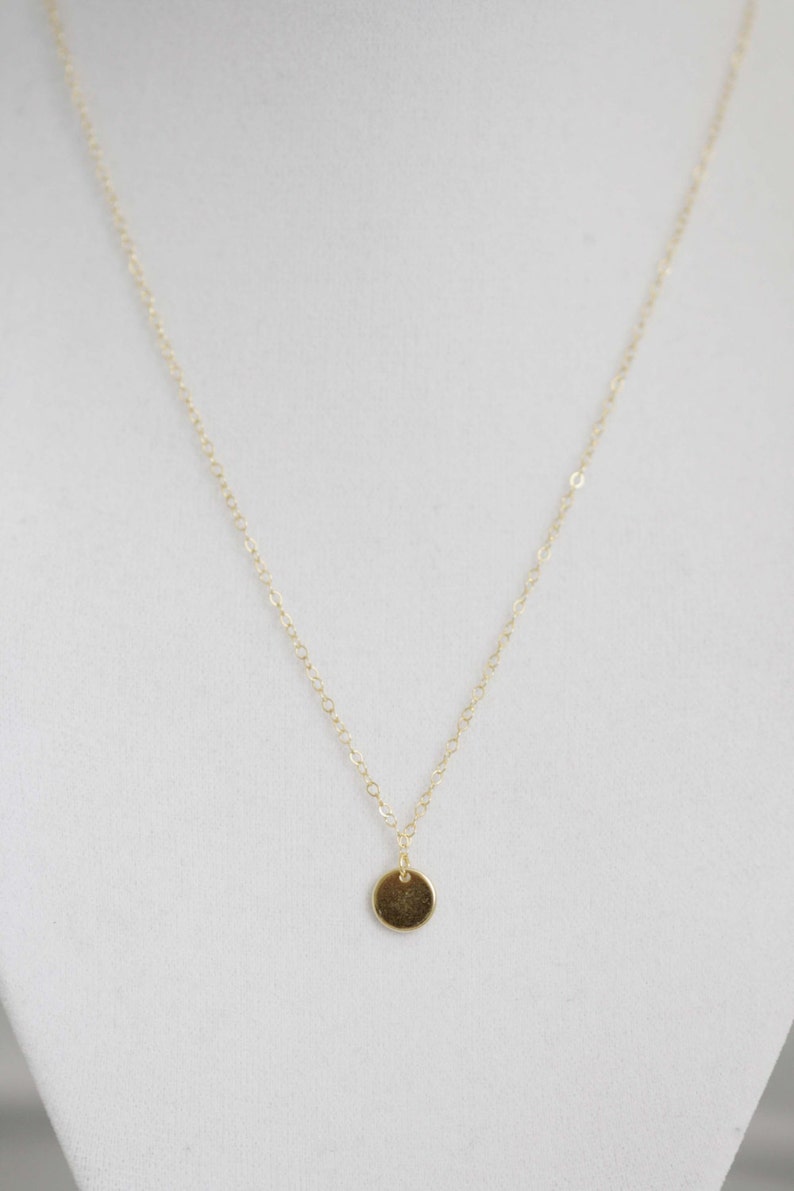 Gold Filled Tiny Dot Necklace / Tiny disc necklace image 3