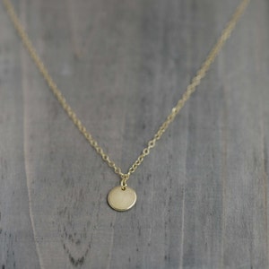 Gold Filled Tiny Dot Necklace / Tiny disc necklace image 1