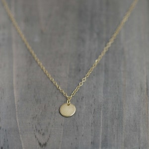 Gold Filled Tiny Dot Necklace / Tiny disc necklace