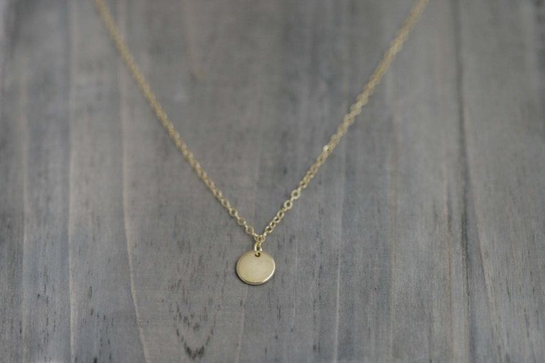 Gold Filled Tiny Dot Necklace / Tiny disc necklace image 1