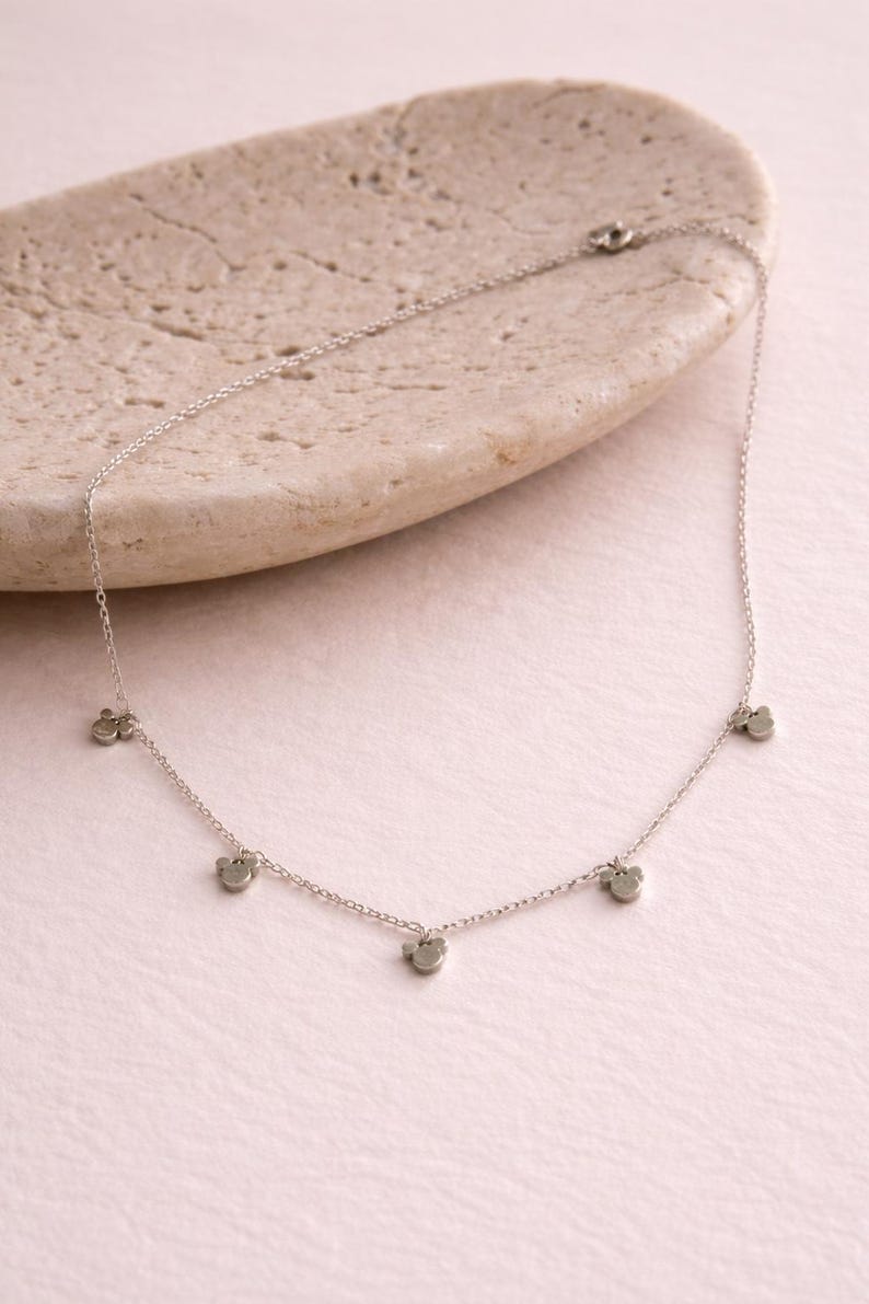Silver Tiny Mickey Mouse Silver Necklace image 2