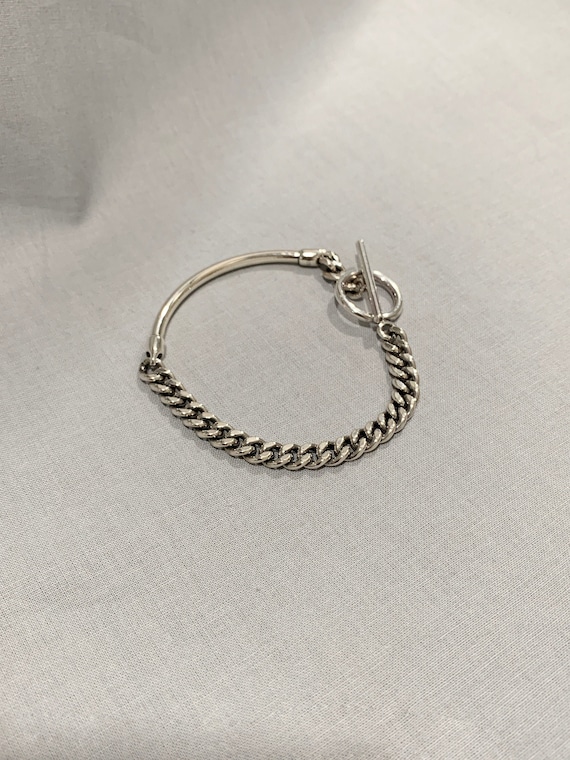 Silver Chain Bracelet /925 Sterling Silver Mixed Chain and Bracelet / Silver Curb Bracelet