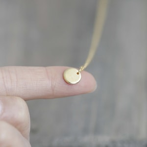 Gold Filled Tiny Dot Necklace / Tiny disc necklace image 2