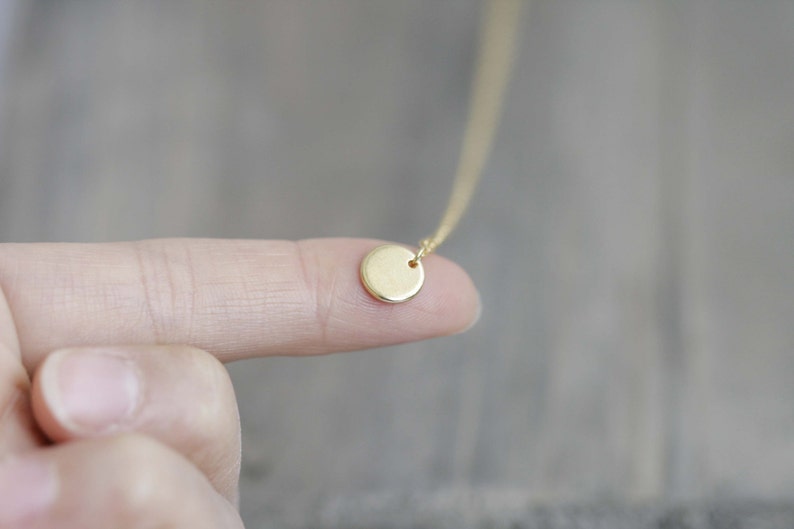 Gold Filled Tiny Dot Necklace / Tiny disc necklace image 2