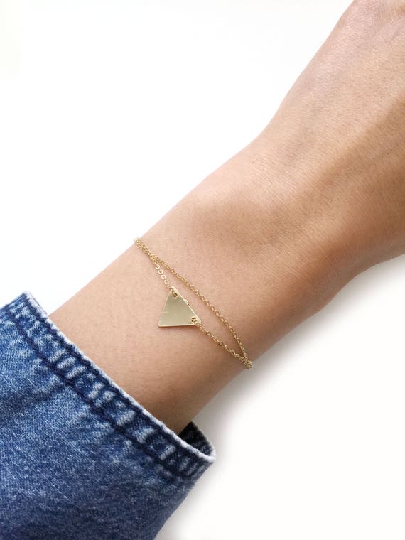 14K Gold Filled Triangle Double Bracelet