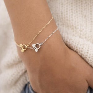 Sidleds Musse Pigg-armband: 14k guldfyllt och sterlingsilver