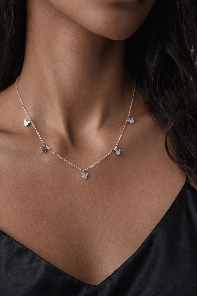 Silver Tiny Mickey Mouse Silver Necklace image 3