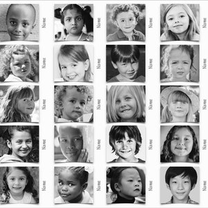Custom Class Group Photo Placemat - Contact Sheet • Deskpad • Laminated Wall Print, Poster • Photo Collage • Classroom