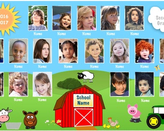 Custom Class Photo Collage • 12x18 • Laminated • Large • Farm • Farmhouse • Barn •  Animals • Deskpad • Wall Print • Photo Collage • Poster