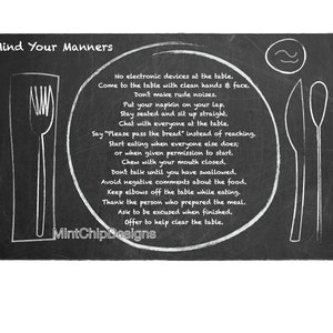 Table Manners for Kids - Digital Download