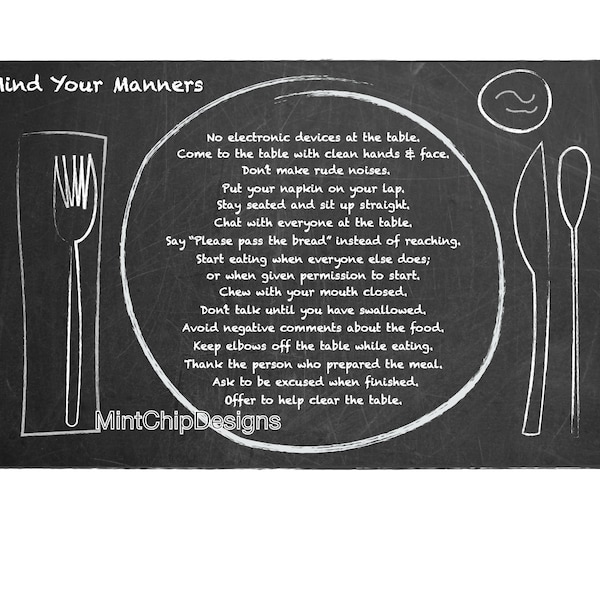 Manners - Etsy