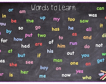 Placemat: Pre-School / Kindergarten Sight-Words • High-Frequency Words • Educational