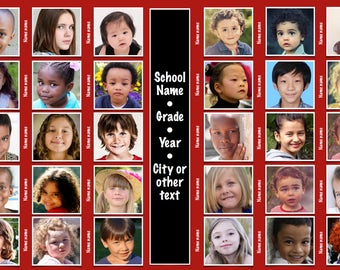 You-Choose-the-Color(s) • Custom Class Group Photo Placemat  • Deskpad • Laminated Wall Print, Poster • Photo Collage • Classroom