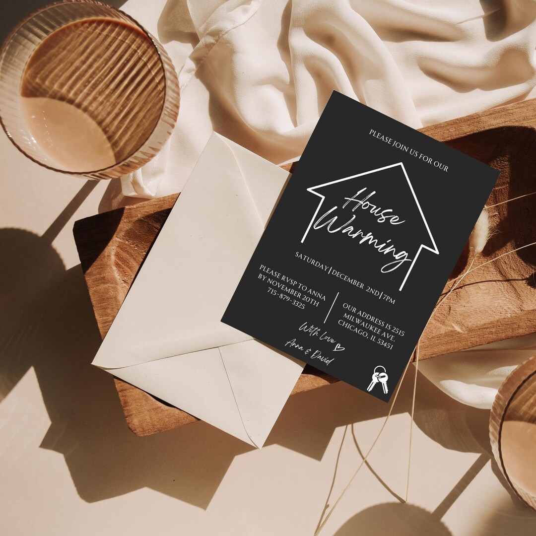 Modern Minimalist Housewarming Invitation: Editable Printable (digital ...