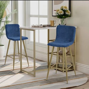 Modern Blue Rue Barstools and Gold Legs: 2pcs Deal of the Day!