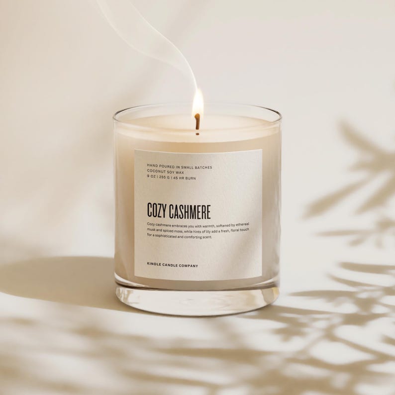 CANVA Candle Label Template Minimal Candle Label Candle Packaging