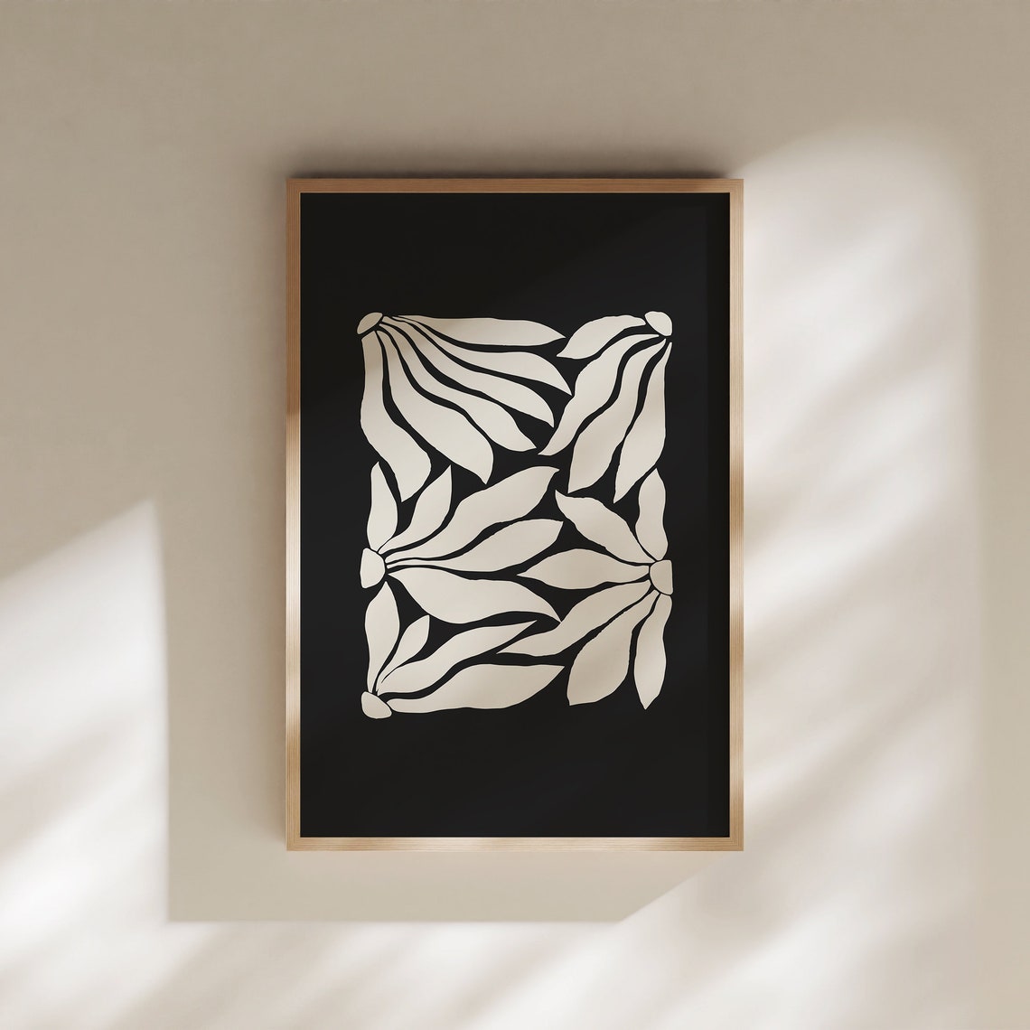 Retro Floral Wall Art Print Abstract Daisy Wall Art Etsy