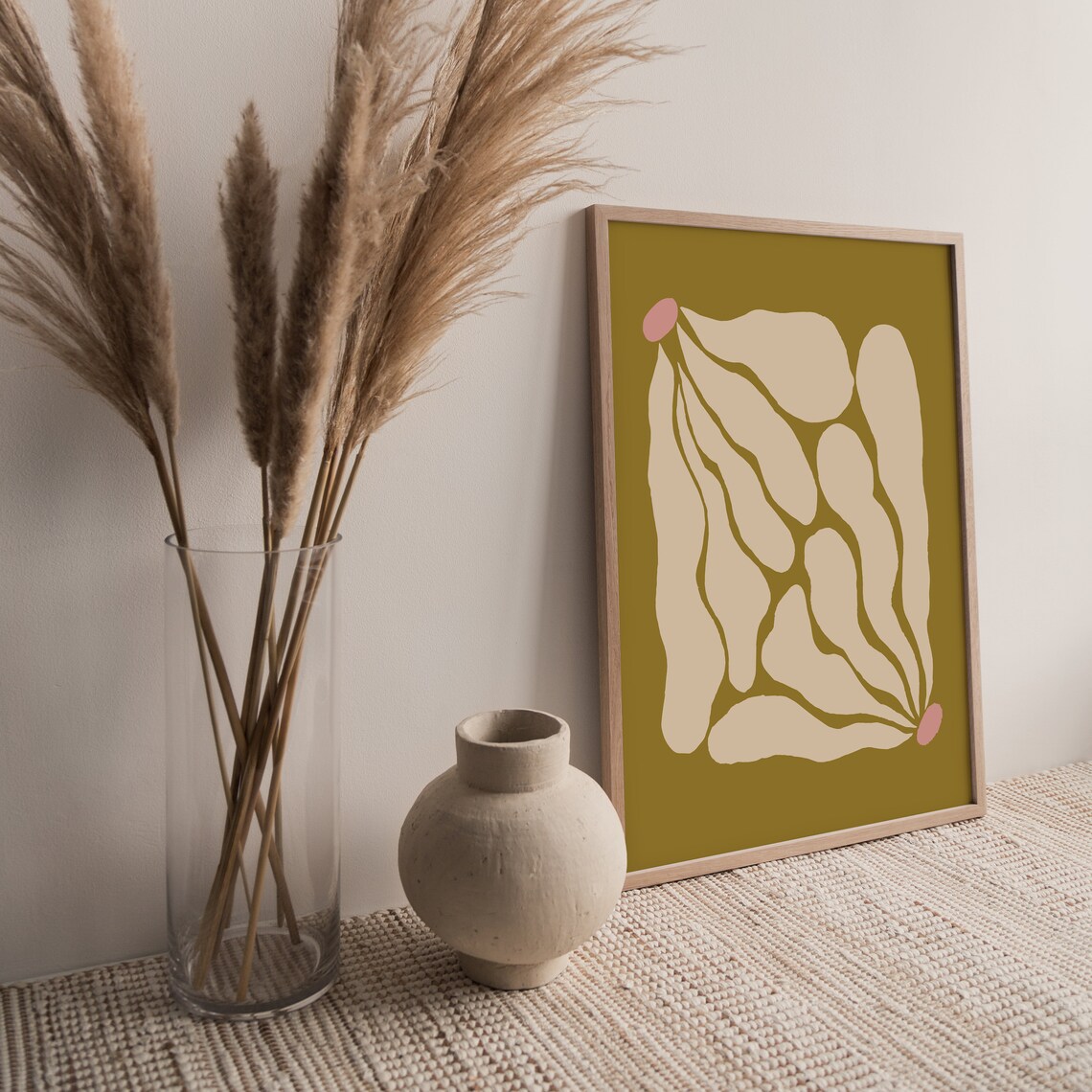 Retro Floral Wall Art Print Abstract Daisy Wall Art Etsy